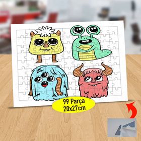 7857561 Rengarenk Tatlı Canavarlar 99 Parça Puzzle Yapboz Tablo