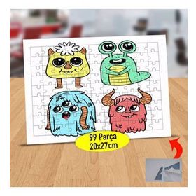 7857561 Rengarenk Tatlı Canavarlar 99 Parça Puzzle Yapboz Tablo