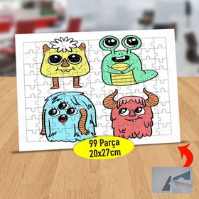 7857561 Rengarenk Tatlı Canavarlar 99 Parça Puzzle Yapboz Tablo