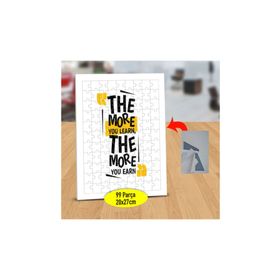 7861415 The More You Learn Yazılı 99 Parça Puzzle Yapboz Tablo