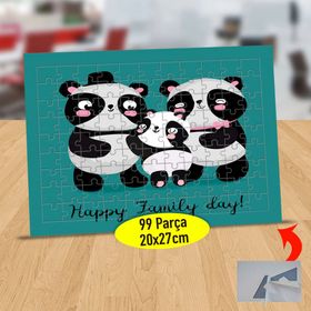 788805 Mutlu Aile Günü Pandacıklar 99 Parça Puzzle Yapboz Tablo