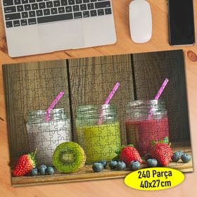 792109 Smoothie Meyveli Soğuk İçecekler 240 Parça Puzzle Yapboz