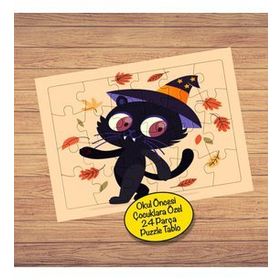 7925913 Hallowen Siyah Kedi 24 Parça Çocuklara Özel Yapboz Tablo