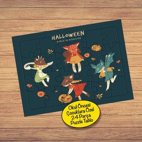 7926549 Hallowen Tilkileri 24 Parça Çocuklara Özel Yapboz Tablo
