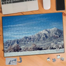 796 Mavi Gökyüzü Altında Dağ Doğa 240 Parça Puzzle Yapboz Tablo