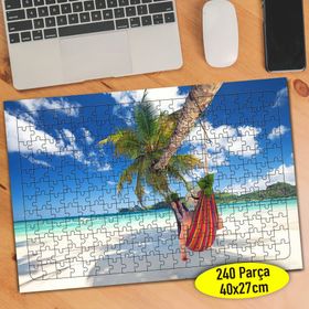 79824499 Palmiye Ağacı Tatil Yapan İnsan 240 Parça Puzzle Yapboz