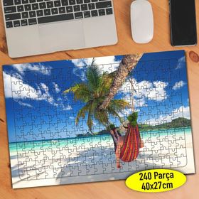 79824499 Palmiye Ağacı Tatil Yapan İnsan 240 Parça Puzzle Yapboz