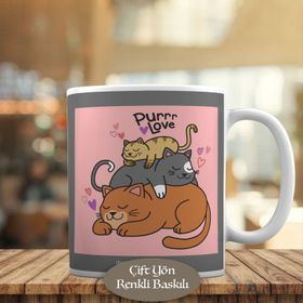 7988 Uyku Seven Üç Kedi Love Cat Kupa Bardak
