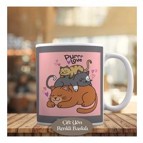 7988 Uyku Seven Üç Kedi Love Cat Kupa Bardak