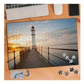 799 Deniz Feneri Yolu Gün Batımı 240 Parça Puzzle Yapboz Tablo