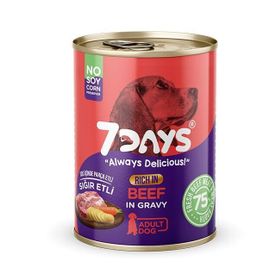 7Days 415 gr Taze Sığır Etli Soslu Tahılsız Yetişkin Köpek Konservesi