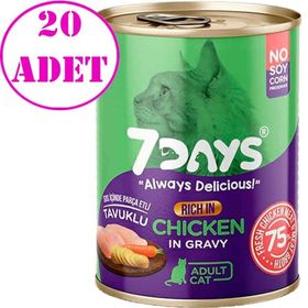 7Days Tavuklu 415 gr x 20 Adet Yetişkin Kedi Konservesi