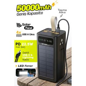 7GO GPW-01 50000 mAh 22.5 W Güneş Enerjili Powerbank