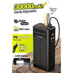 7GO GPW-09 30000 mAh 22.5 W Güneş Enerjili Powerbank