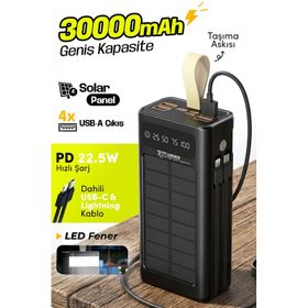 7GO GPW-09 30000 mAh 22.5 W Güneş Enerjili Powerbank