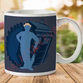 7th Doctor Who Silhouette Sylvester Mccoy Tardis Baskılı Kupa Bardak