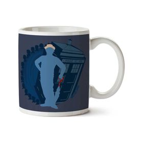 7th Doctor Who Silhouette Sylvester Mccoy Tardis Baskılı Kupa Bardak