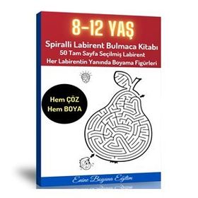 8-12 Yaş Spiralli Labirent Bulmaca Kitabı Enine Boyuna Eğitim