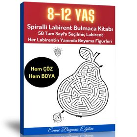 8-12 Yaş Spiralli Labirent Bulmaca Kitabı Enine Boyuna Eğitim
