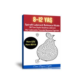 8-12 Yaş Spiralli Labirent Bulmaca Kitabı Enine Boyuna Eğitim