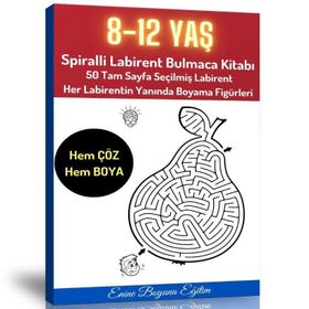 8-12 Yaş Spiralli Labirent Bulmaca Kitabı Enine Boyuna Eğitim
