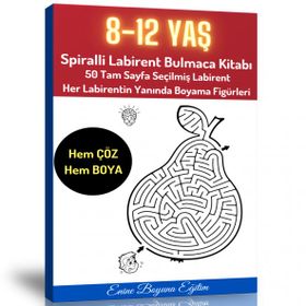 8-12 Yaş Spiralli Labirent Bulmaca Kitabı Enine Boyuna Eğitim