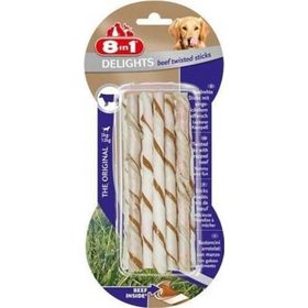 8 İn 1 10x55 gr Delights Twisted Sticks Biftekli Burgu Kopek Kemik Ödülü