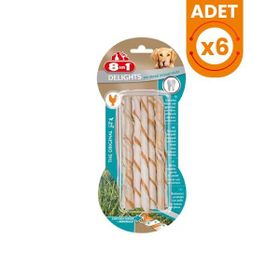 8 in 1 Delights Dental Twisted Sticks 6x10x55 gr Köpek Çubuk Ödülü