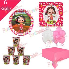 8 Kişilik Niloya Doğum Günü Konsepti Peçete Tabak Balon Seti
