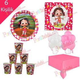 8 Kişilik Niloya Doğum Günü Konsepti Peçete Tabak Balon Seti