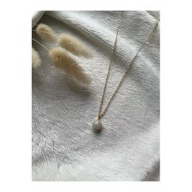8 mm Ay Taşı Altın Kaplama Kolye