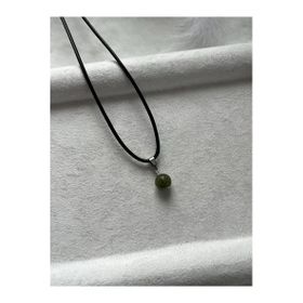 8 mm Yeşim Taşı Deri İp Kolye