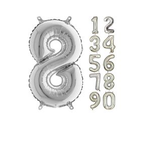 8 Rakam Gümüş 80 cm Folyo Balon