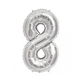 8 Rakam Gümüş Folyo Balon