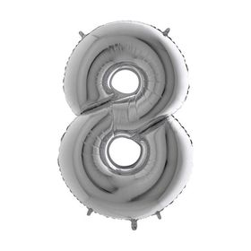 8 Rakam Gümüş Folyo Balon