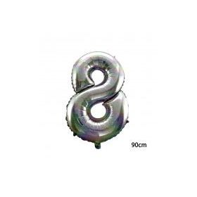 8 Rakamı Gümüş 90 cm Folyo Balon