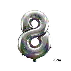 8 Rakamı Gümüş 90 cm Folyo Balon
