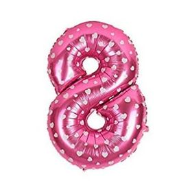 8 Rakamı Pembe 40 cm Folyo Balon