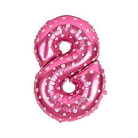 8 Rakamı Pembe 40 cm Folyo Balon