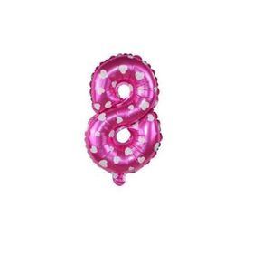 8 Rakamı Pembe 40 cm Folyo Balon