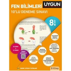 8. Sınıf 1. Dönem Fen Bilimleri Deneme Seti Çözümlü 10 Deneme Sınavı - Özlem Yurdakul