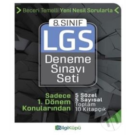 8. Sınıf 1. Dönem LGS Deneme Sınavı Seti Bilgiküpü Yayınları