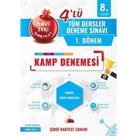8. Sınıf 1. Dönem Tüm Dersler 4 lü Kamp Denemesi-Nartest Yayınları