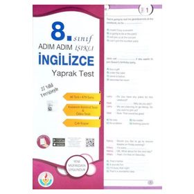 8. Sınıf Adım Adım İngilizce Yaprak Test - Bilal Işıklı Yayınları