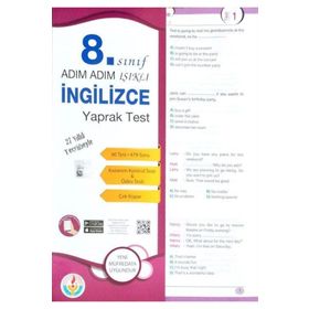 8. Sınıf Adım Adım İngilizce Yaprak Test - Bilal Işıklı Yayınları