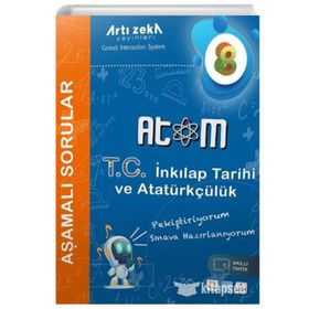 8. Sınıf Atom T.C. İnkılap Tarihi ve Atatürkçülük Aşamalı Soru Bankası Artı Zeka Yayınları