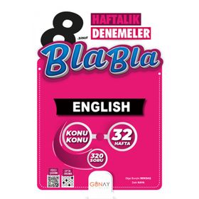 8. Sınıf Bla Bla 32 Haftalık İngilizce Denemeleri Günay Yayıncılık