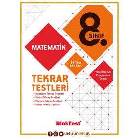 8. Sınıf Bloktest Matematik Tekrar Testleri Tudem Yayınları