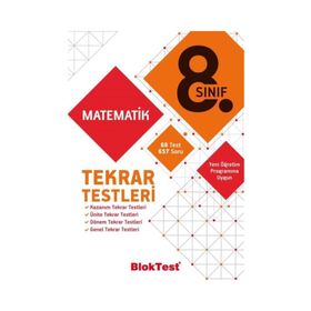 8. Sınıf Bloktest Matematik Tekrar Testleri Tudem Yayınları