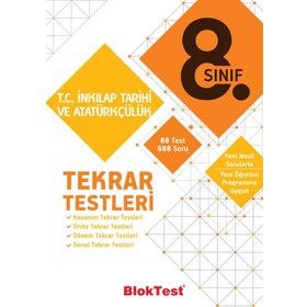 8.sınıf Bloktest T. C. İnkılap Tarihi Tekrar Testleri Tudem Yayınları